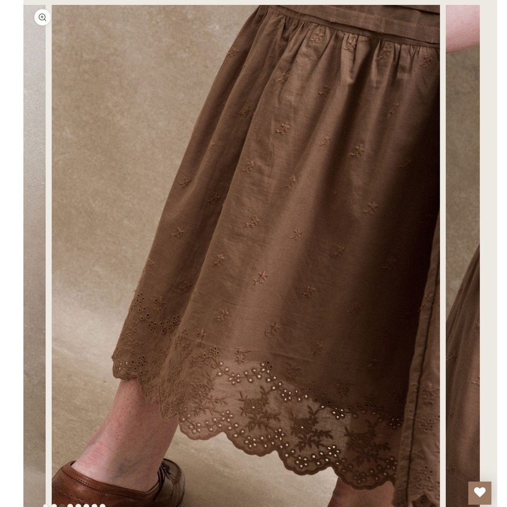 Neuflora Santa Monica Eyelet Tiered Midi Skirt Boho Prairie Cottagecore Size L - Picture 3 of 13
